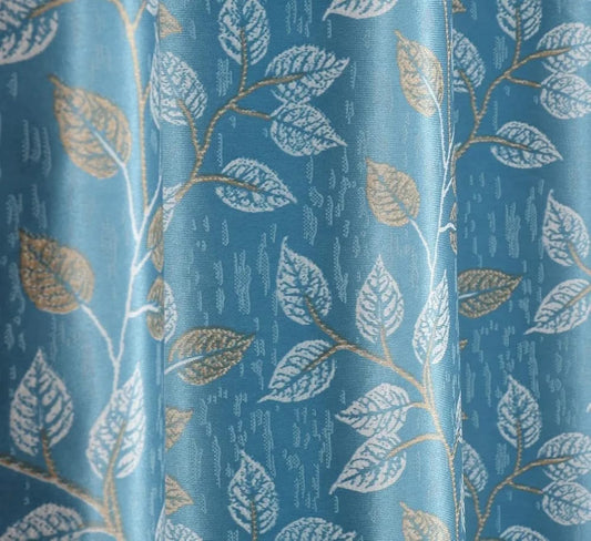 Aqua Room Darkening Curtains Set of 2 | Heavy Quality Polyester Eyelet Curtains for Door & Window | MSM Collection