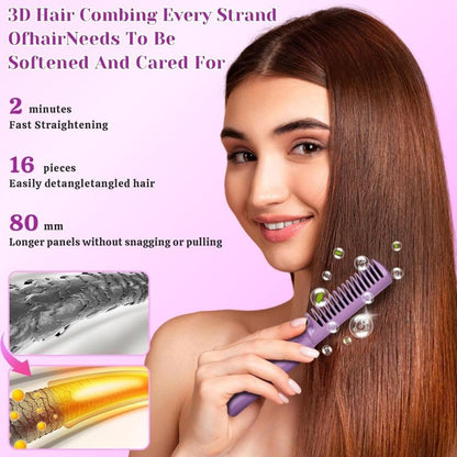 Meneflix™ Portable Mini Hair Straightener – Cordless, Rechargeable & Adjustable Hot Comb